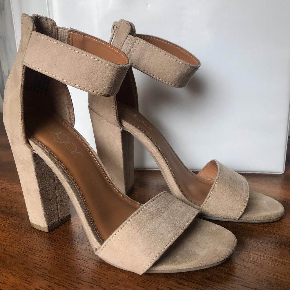 Suede Block Heels